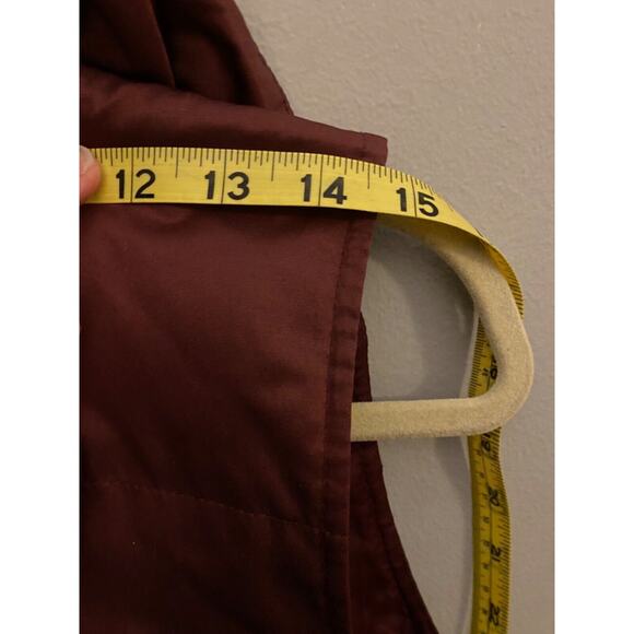 J. Jill Womens Size XS Burgundy Down Puffer Vest Snap Closure Great Condition - Picture 6 of 9